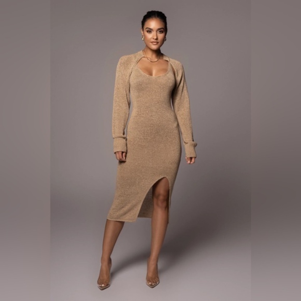 JLUXLABEL Tan As You Please Dress Set Small